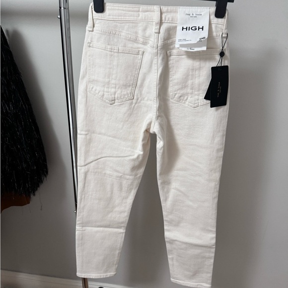 NWT RAG & BONE Nina High Rise Ankle Cigarette Ecru Jeans in 26 size - Picture 8 of 17